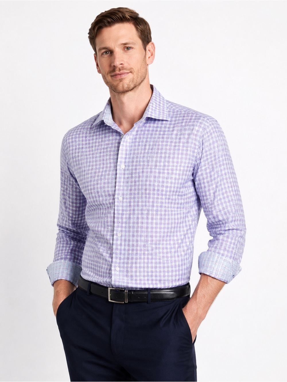 Ted Baker Endurance Plaid Cotton Dress Shirt Men’s 17 34/35